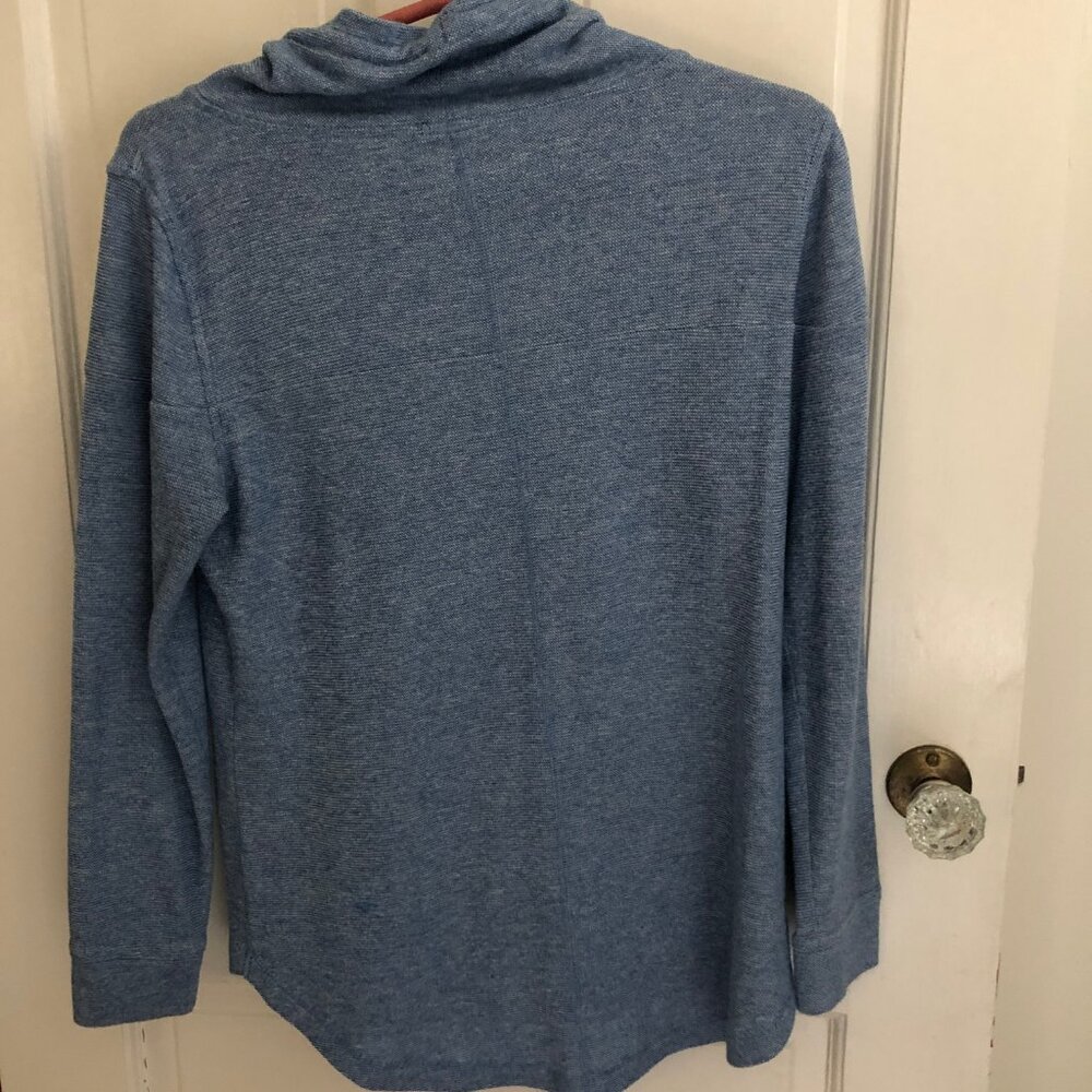 T By Talbots Pullover Light Blue Drawstring Cowl … - image 3